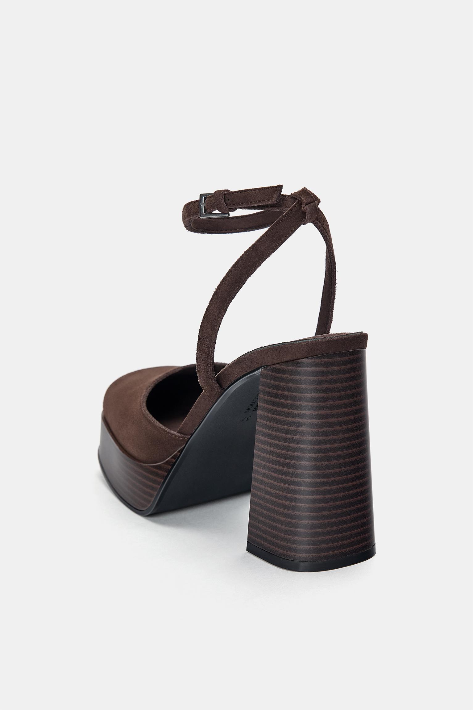 Leather platform high-heel shoes Product Image