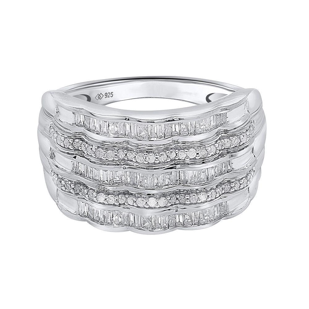 Sterling Silver 1/2 Carat T.W. Diamond Layer Ring, Women's, Size: 9, Silver Tone Product Image