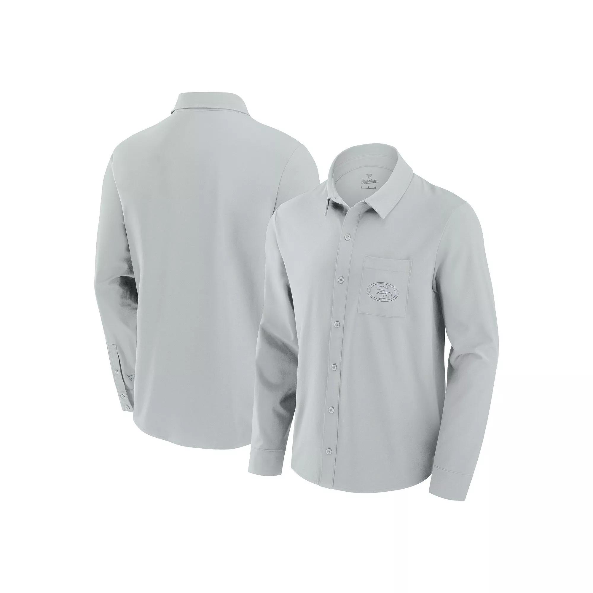 Men's Fanatics Gray San Francisco 49ers Front Office Long Sleeve Button-Up Shirt,  Product Image