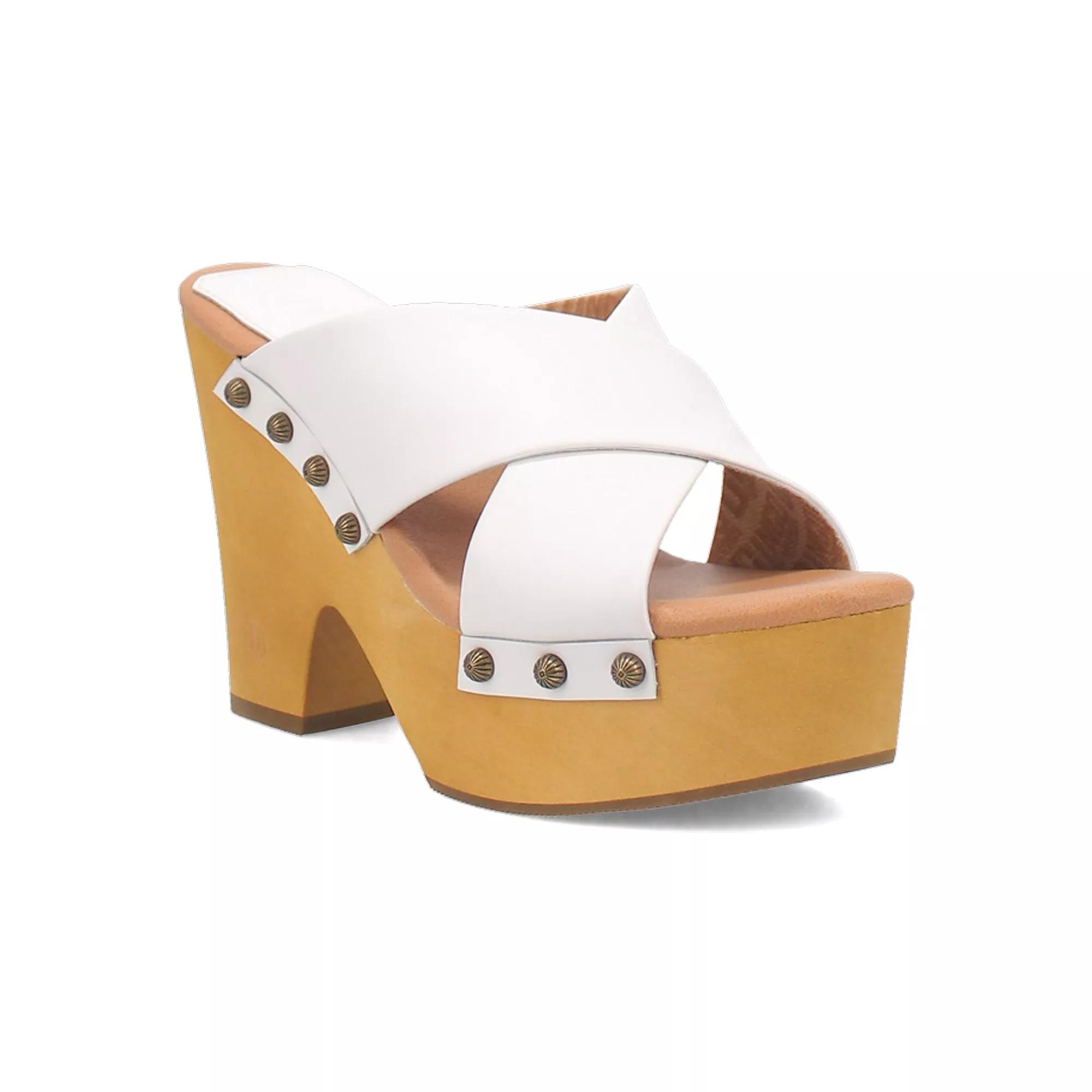 Dingo Driftwood Womens Leather Platform Sandals Product Image