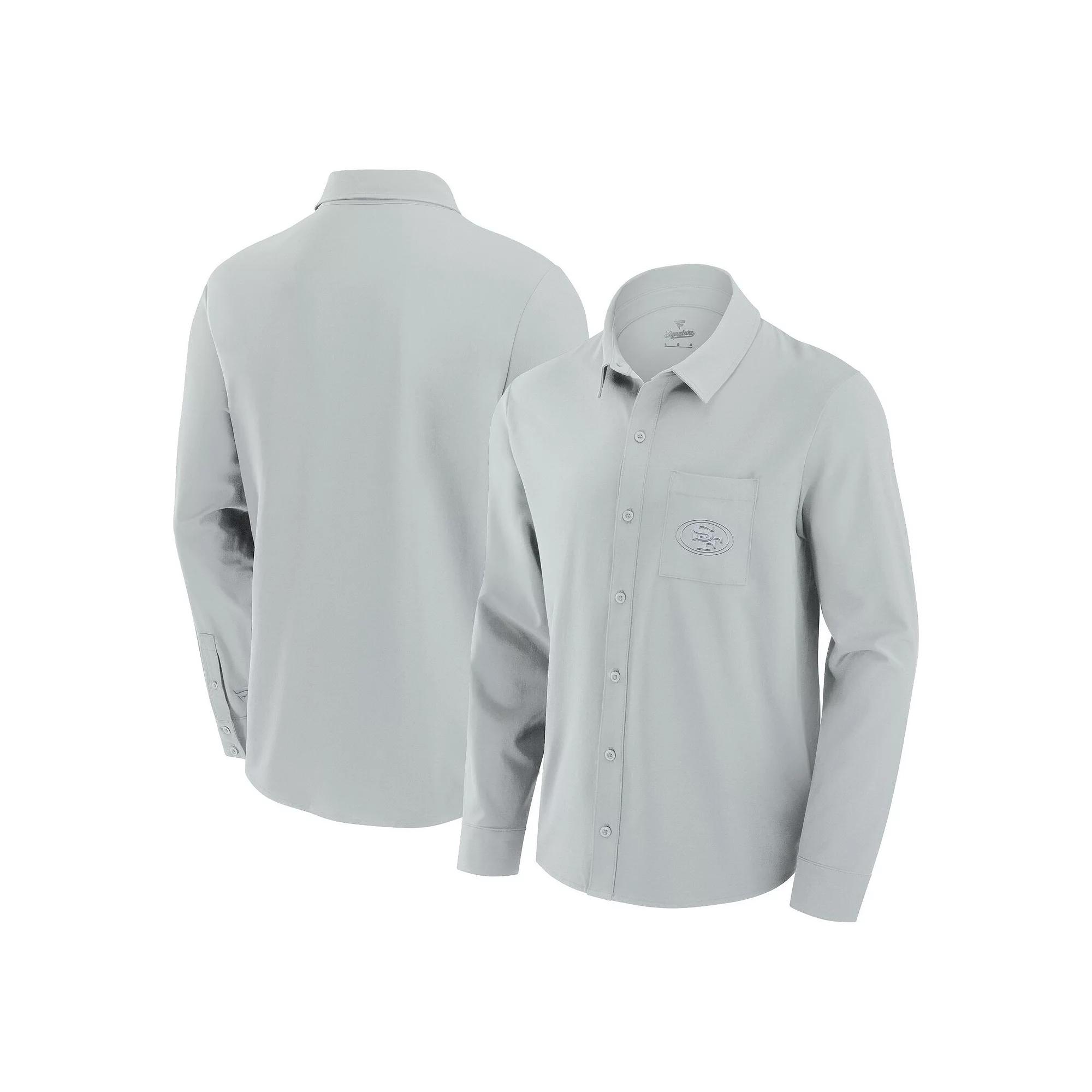Men's Fanatics Gray San Francisco 49ers Front Office Long Sleeve Button-Up Shirt,  Product Image