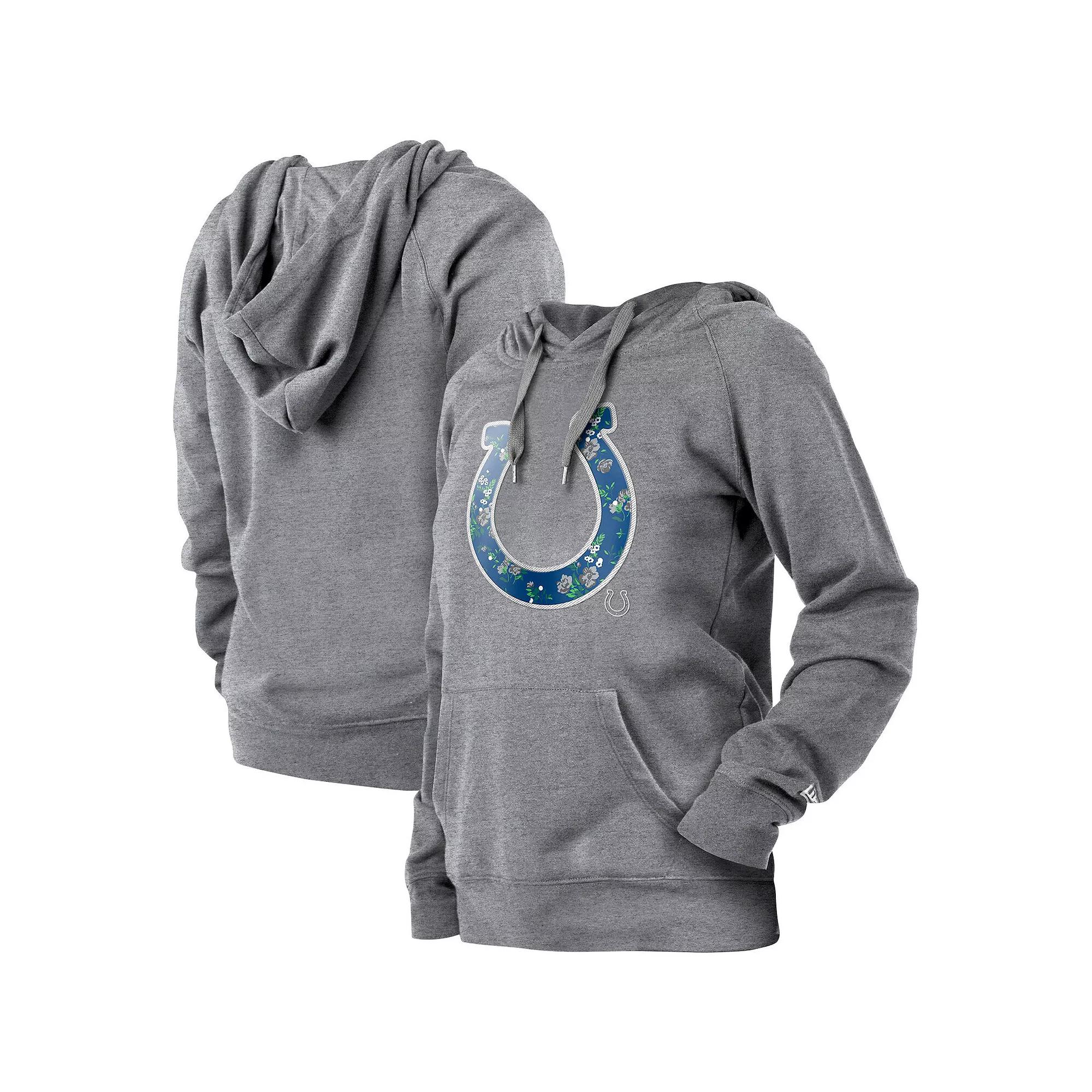 Women's New Era  Gray Indianapolis Colts Floral Raglan Pullover Hoodie, Size: Small, Grey Product Image