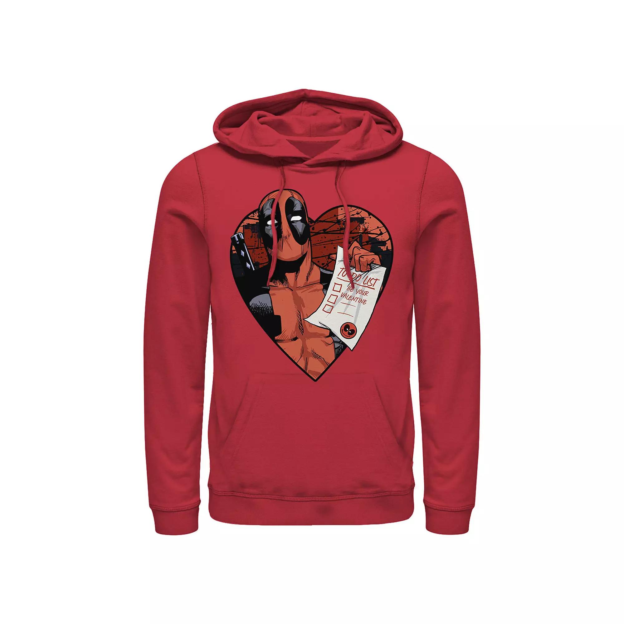 Marvel's Deadpool Valentine's To Do List Men's Graphic Hoodie, Size: Large, Red Product Image