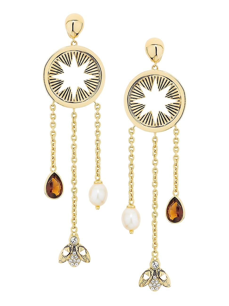 Womens Charm Amandine Goldtone, Freshwater Pearl & Cubic Zirconia Drop Earrings Product Image