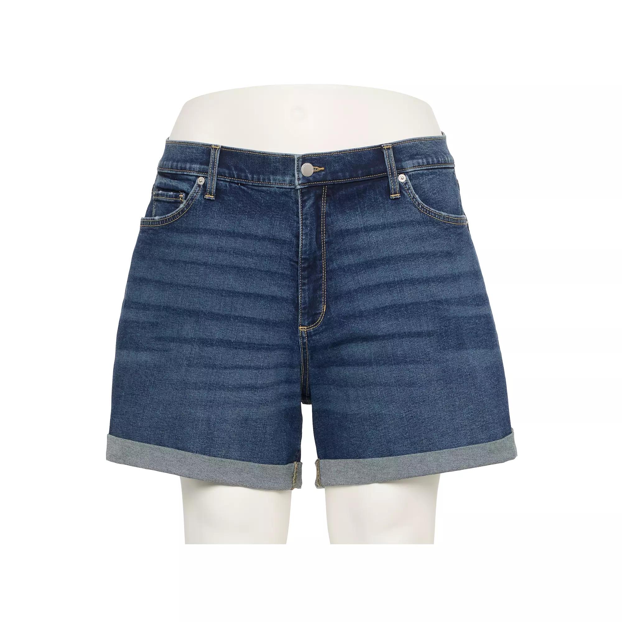 Plus Size Sonoma Goods For Life Curvy Mid-Rise Roll Cuff Shorts, Womens Product Image