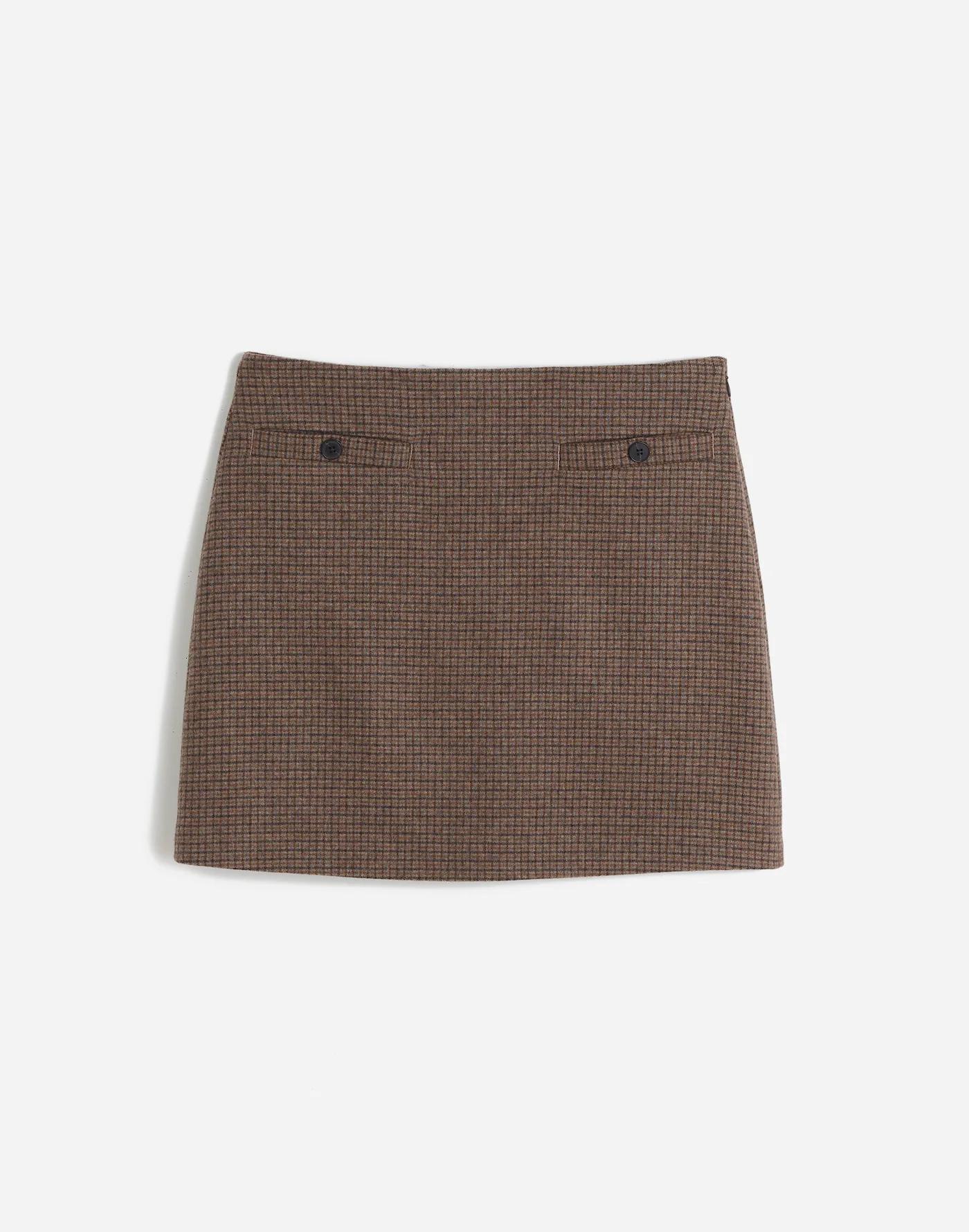Wool-Blend Mini Skirt in Check Product Image