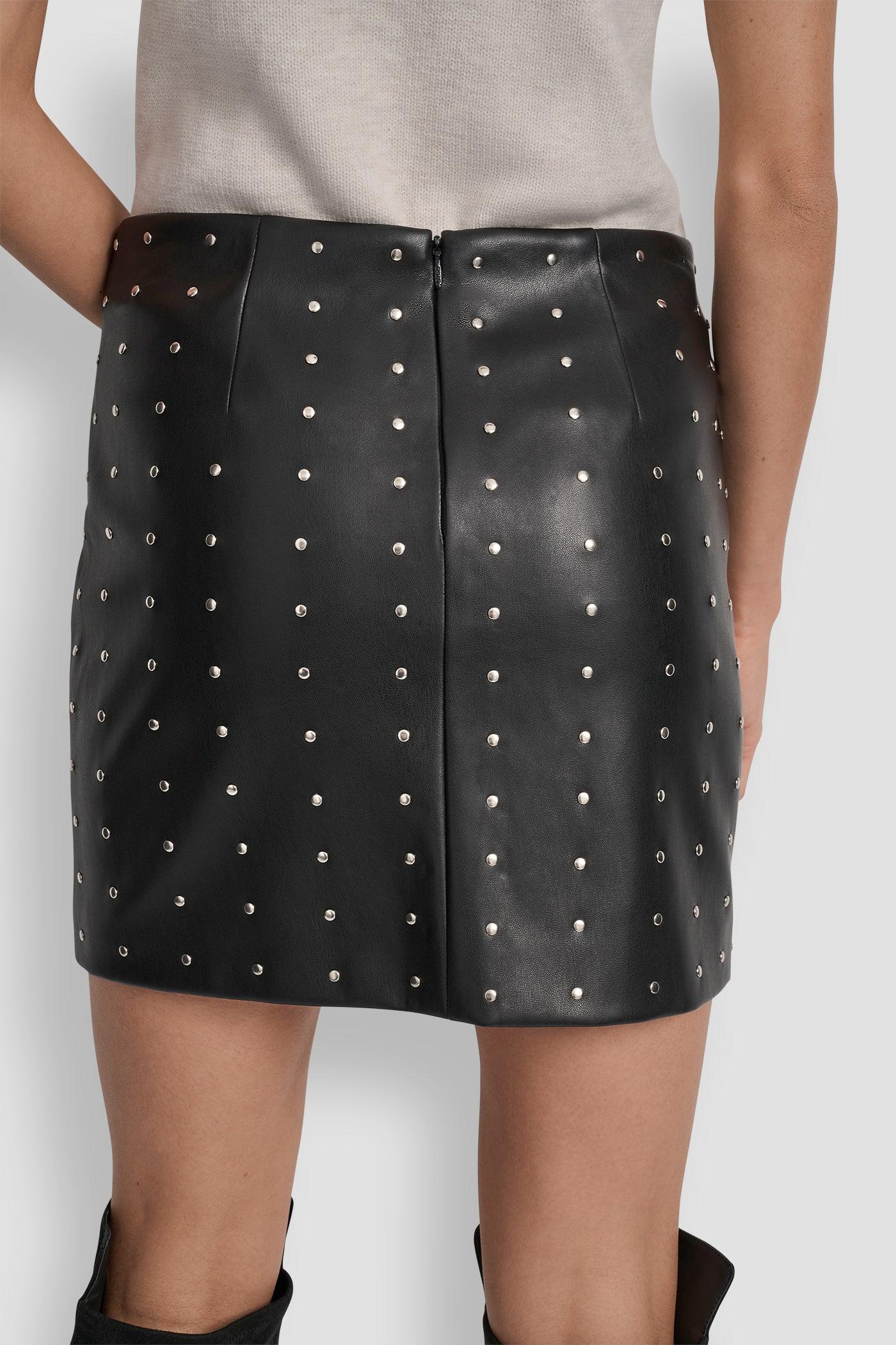 EMBELLISHED FAUX LEATHER SKIRT Product Image