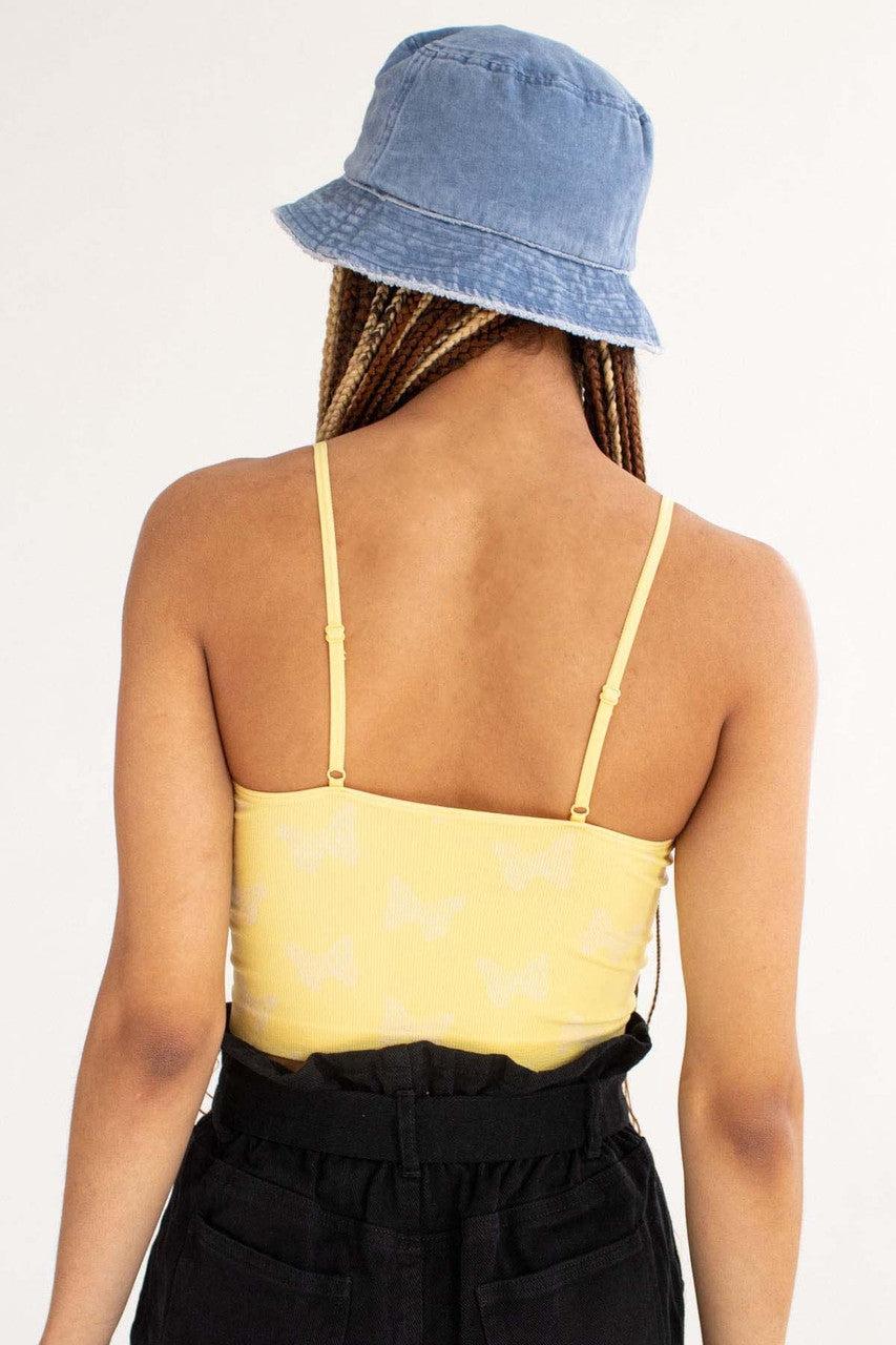 Yellow Butterfly Seamless Crop Cami Product Image