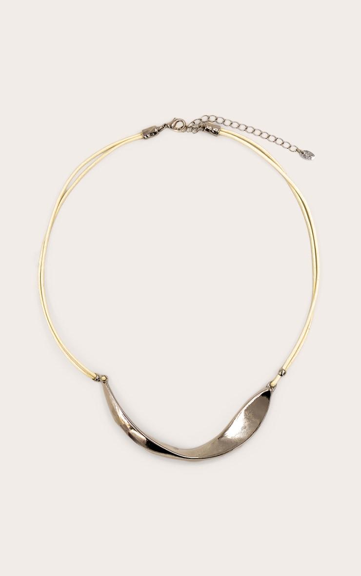 Silver Curved Metal Necklace Product Image
