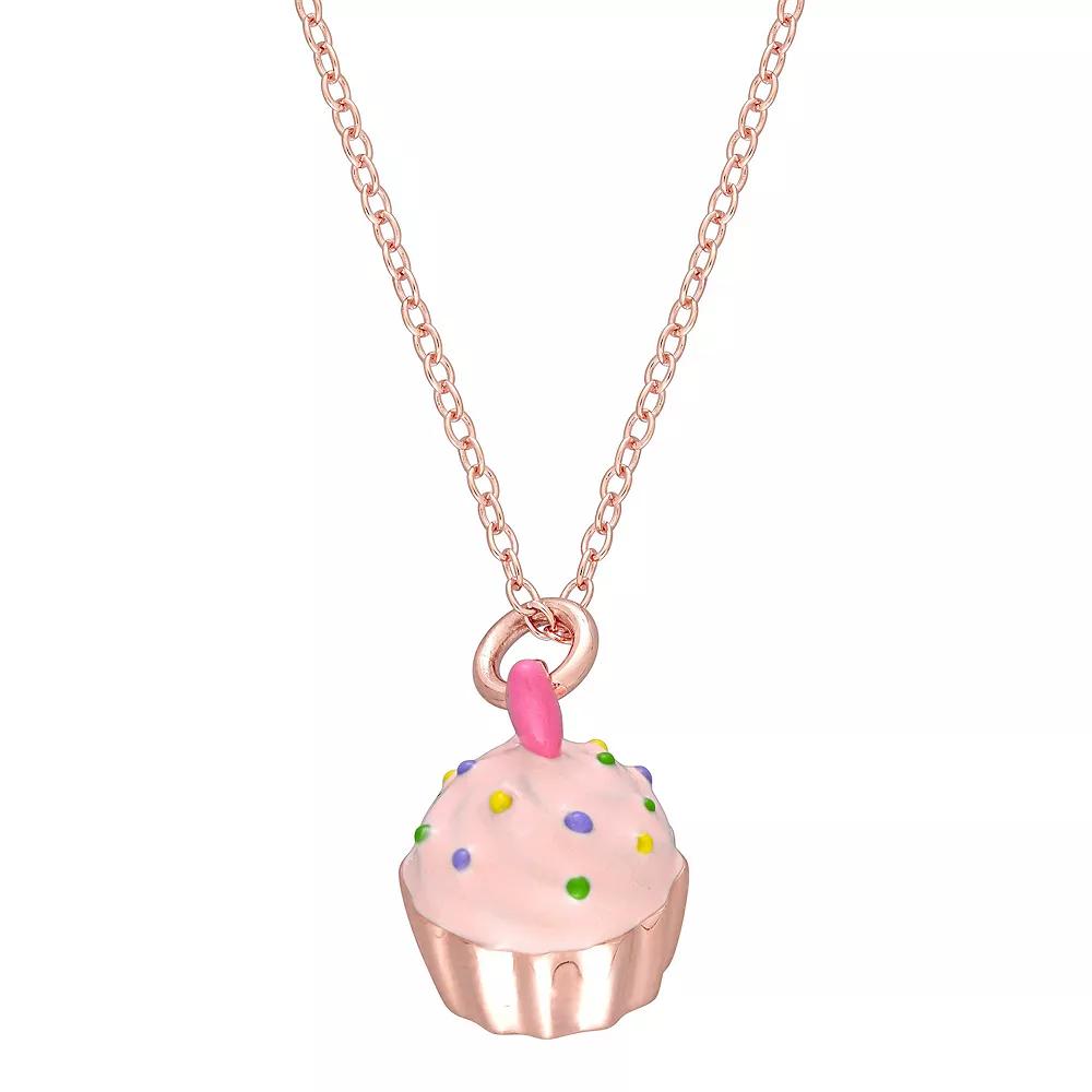 Stella Grace 18k Rose Gold Over Silver Cupcake Pendant Necklace, Women's,  Product Image