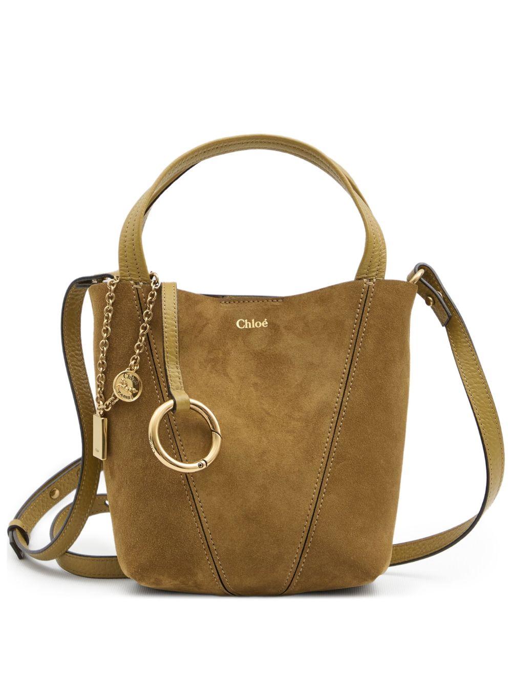 small Spin suede leather tote bag Product Image