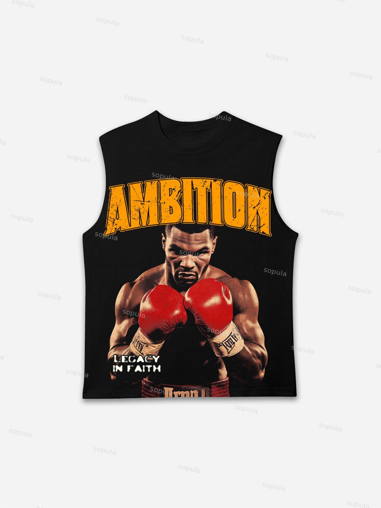 Ambition Legendary Boxer Portrait Graphic Cotton Tank Top Product Image
