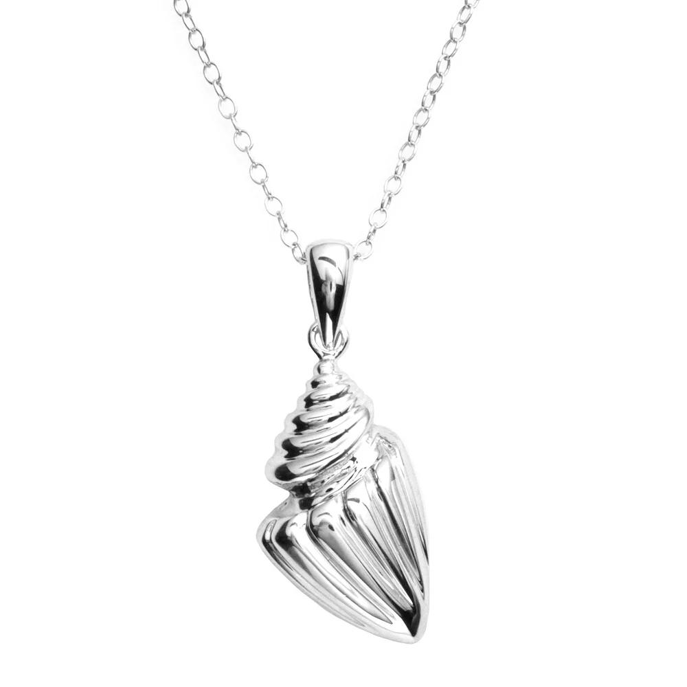 Jewelry for Trees Platinum Over Silver Seashell Pendant, Women's Product Image