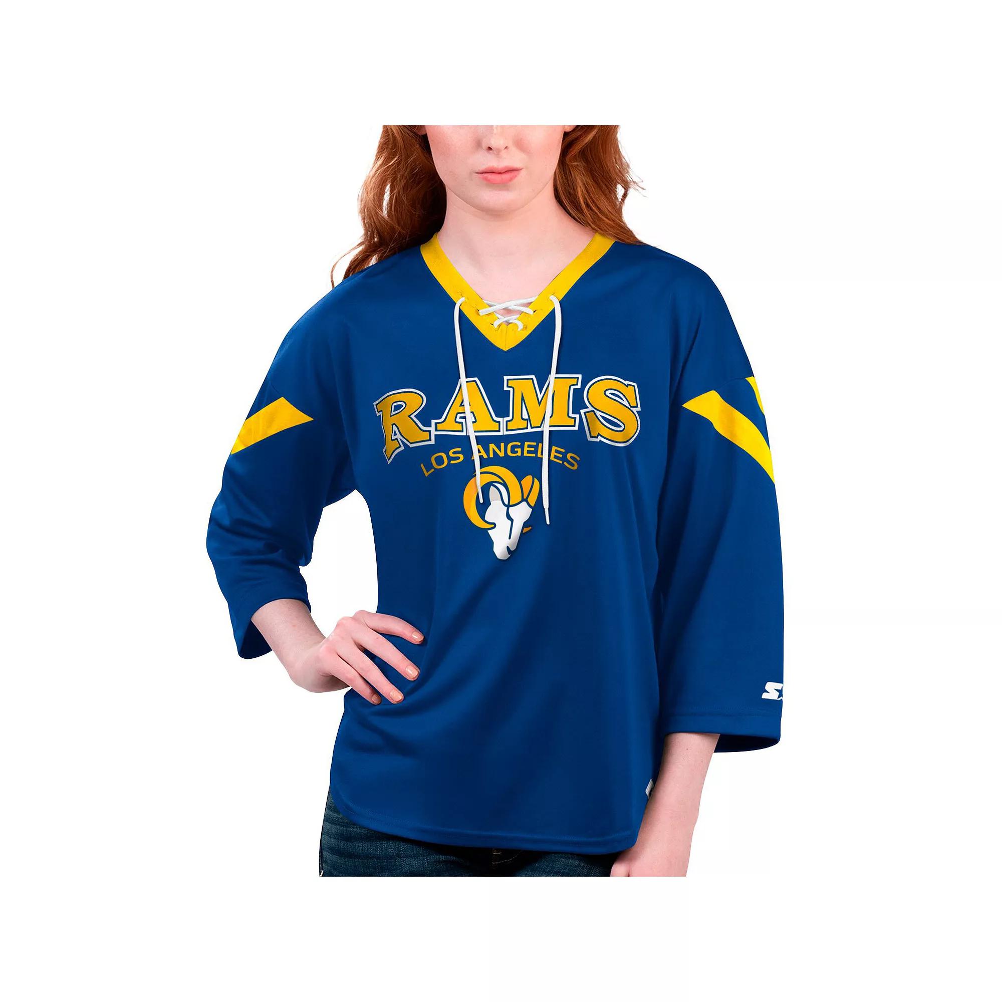 Women's Starter Purple Minnesota Vikings Rally Lace-Up 3/4 Sleeve T-Shirt,  Product Image