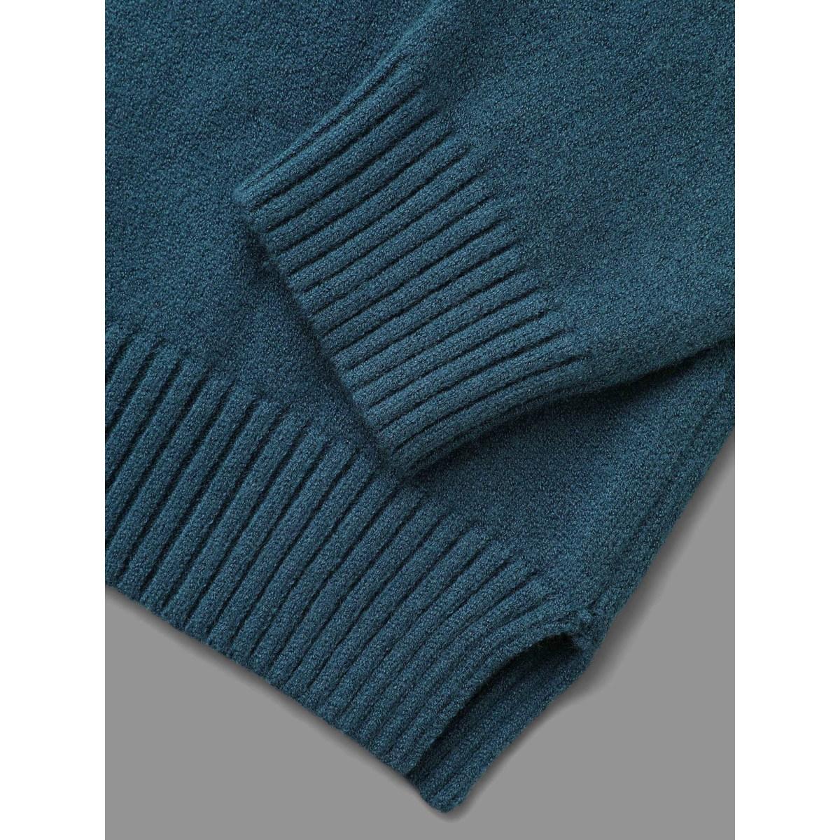 Plus Size Supersoft Essentials Bandana Round Neck Raglan sleeve Pullover DarkGreen Women Casual Loose Long Sleeve Round Neck Everyday Pullovers BloomChic 22-24/3X Product Image