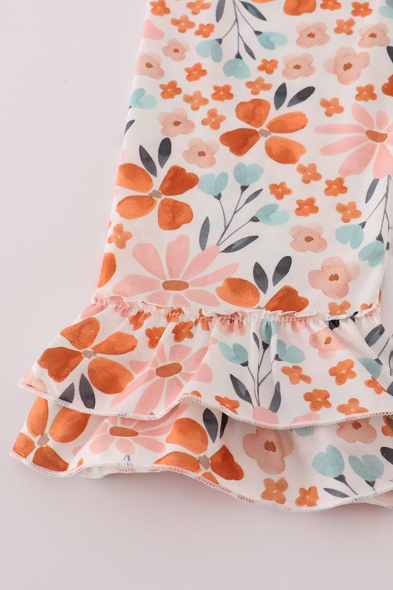 Sage floral ruffle pants set Product Image