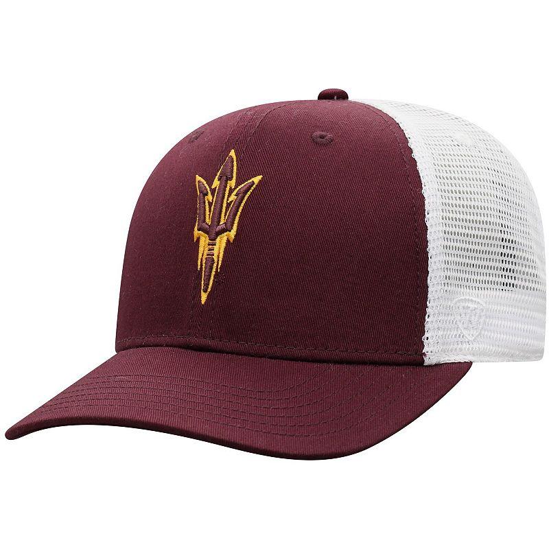 Men's Top of the World Maroon/White Arizona State Sun Devils Trucker Snapback Hat, Red Product Image