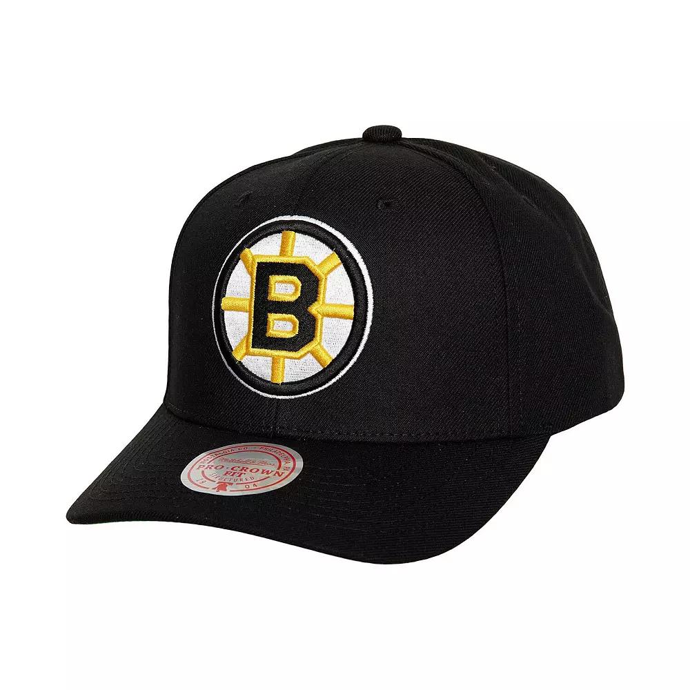 Men's Mitchell & Ness Black Boston Bruins Team Ground Pro Adjustable Hat Product Image