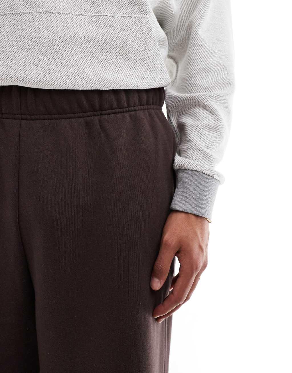 ASOS DESIGN premium heavyweight oversized sweatpants 400gsm in brown Product Image