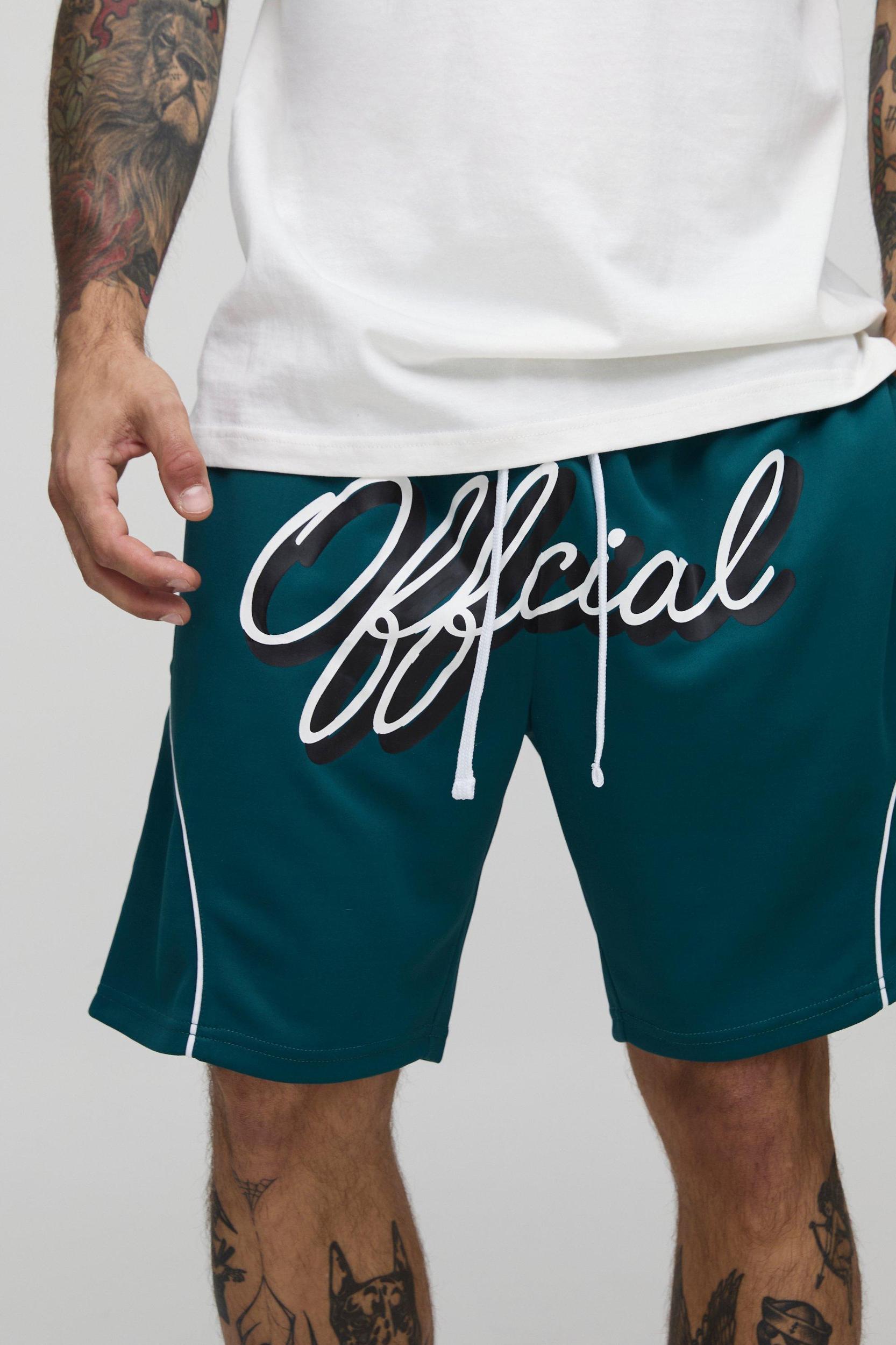 Official Relaxed Mid Length Sports Shorts | boohooMAN USA Product Image