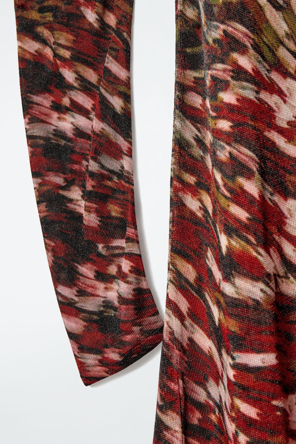 PRINTED SEMI-SHEER KNITTED MAXI DRESS Product Image