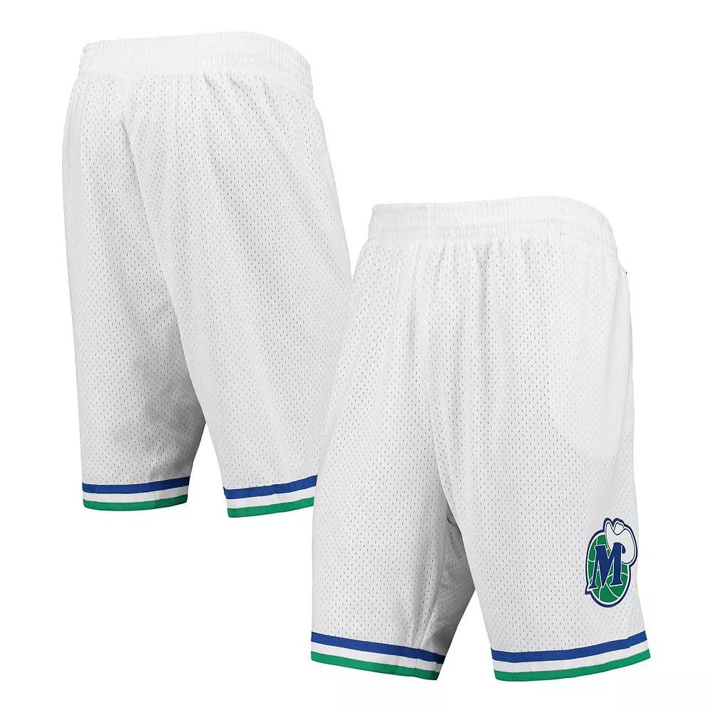 Men's Mitchell & Ness White Dallas Mavericks 1998-99 Hardwood Classics Swingman Shorts,  Product Image