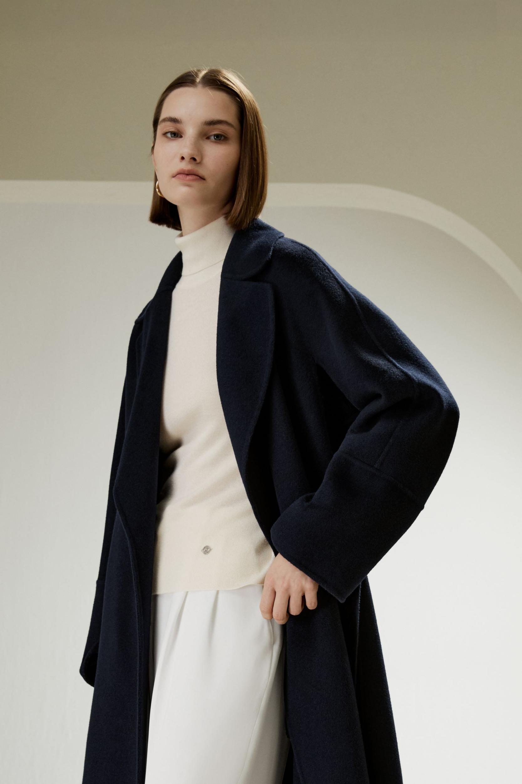 Double-faced Wool-blend Robe Coat Product Image