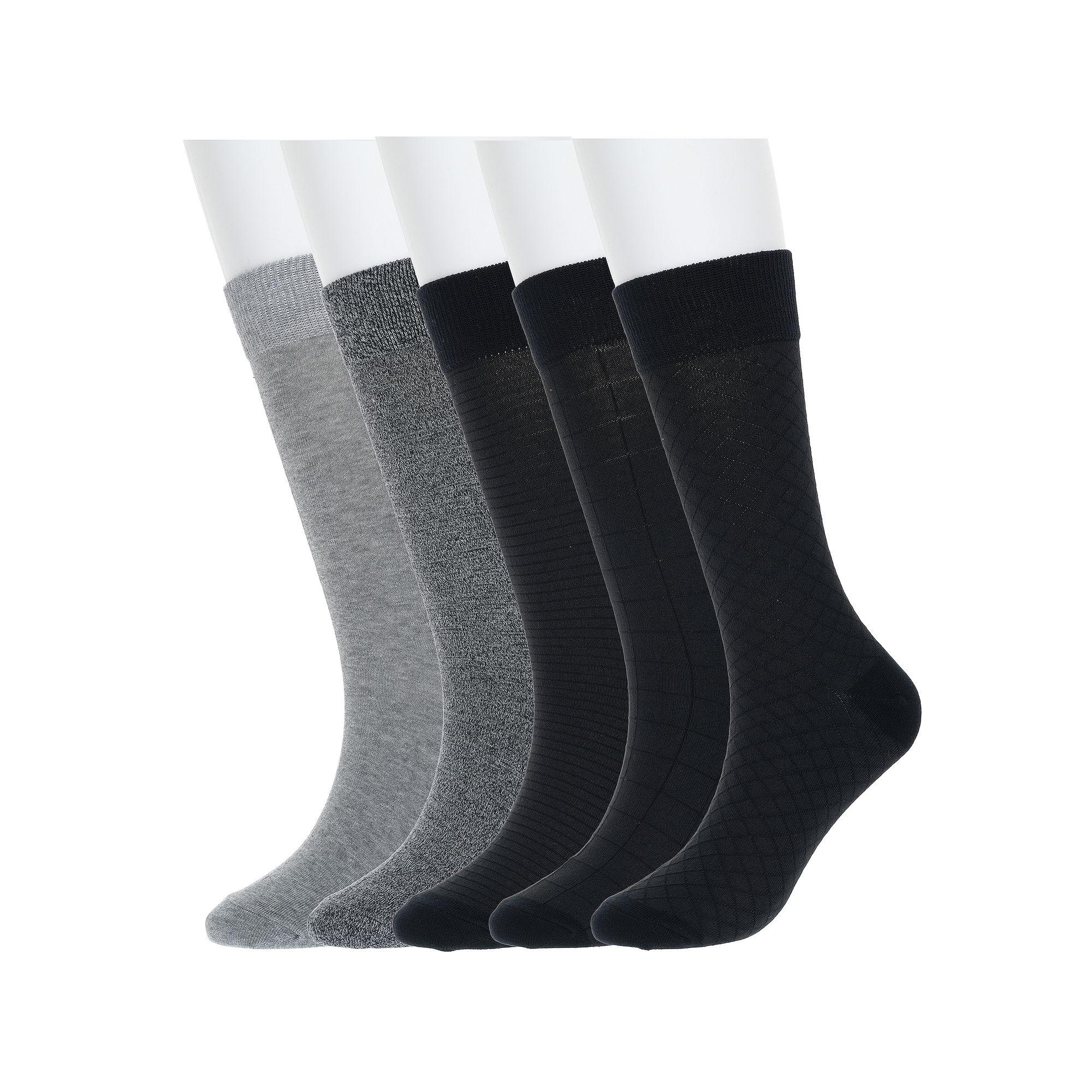 Men's Sonoma Goods For Life® 5-pack Socks, Black Pattern Product Image