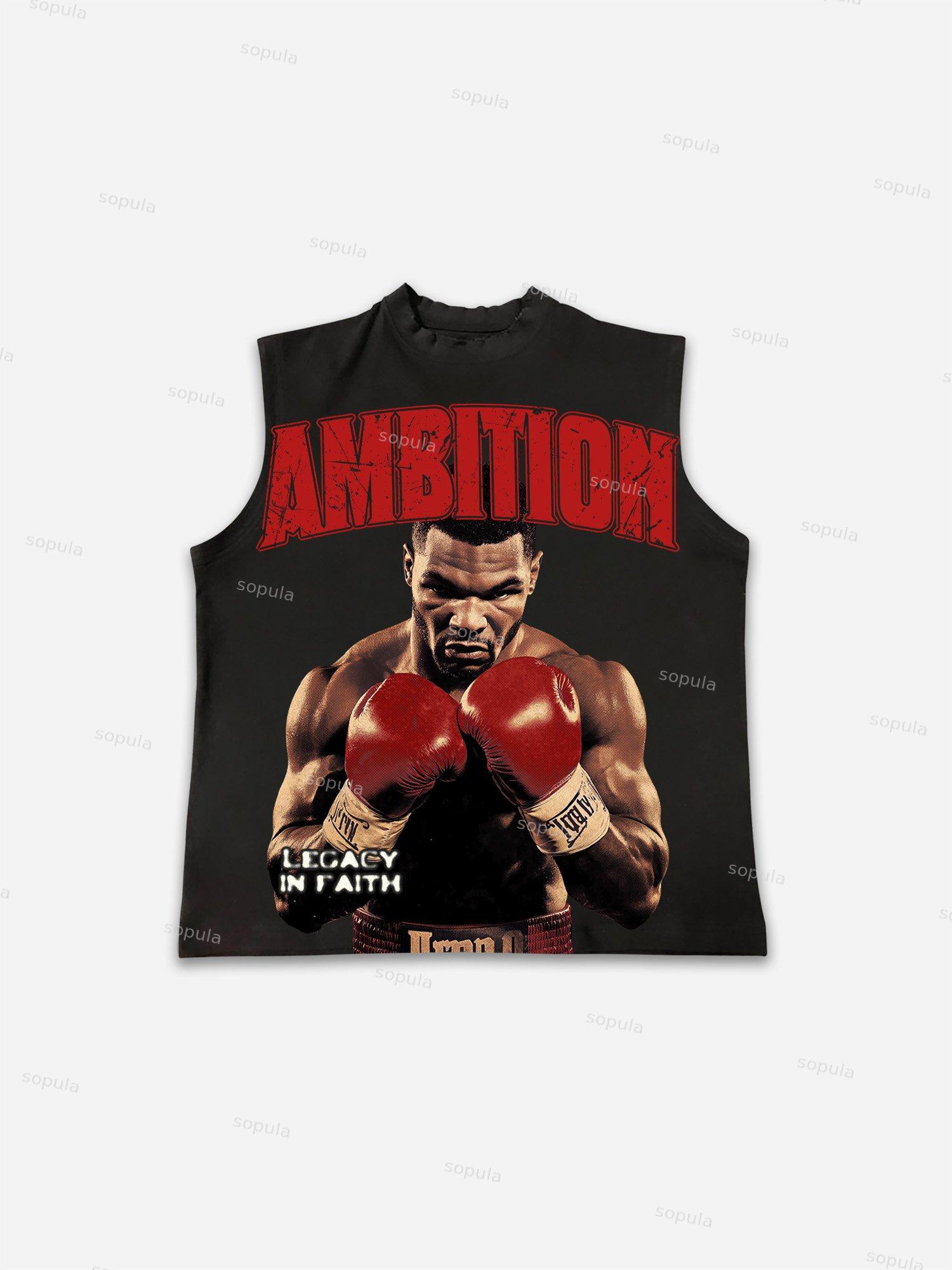 Ambition Legendary Boxer Portrait Graphic Cotton Tank Top Product Image