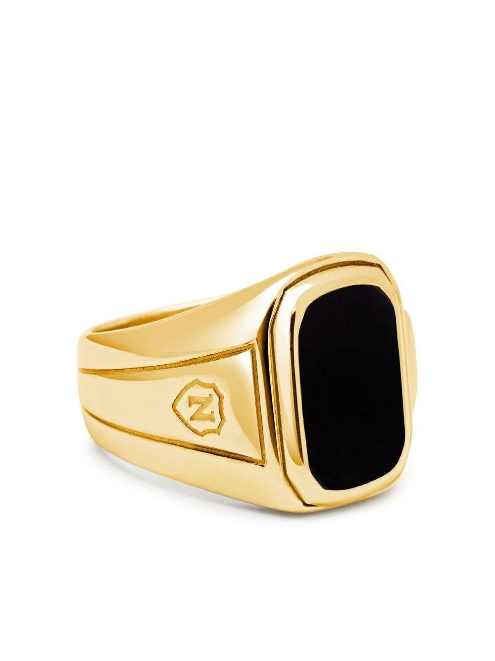 oblong gold-plated signet ring Product Image
