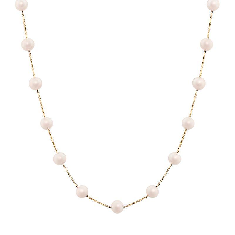PearLustre by Imperial 14k Gold Dyed Pink Freshwater Cultured Pearl Station Necklace, Women's,  Product Image