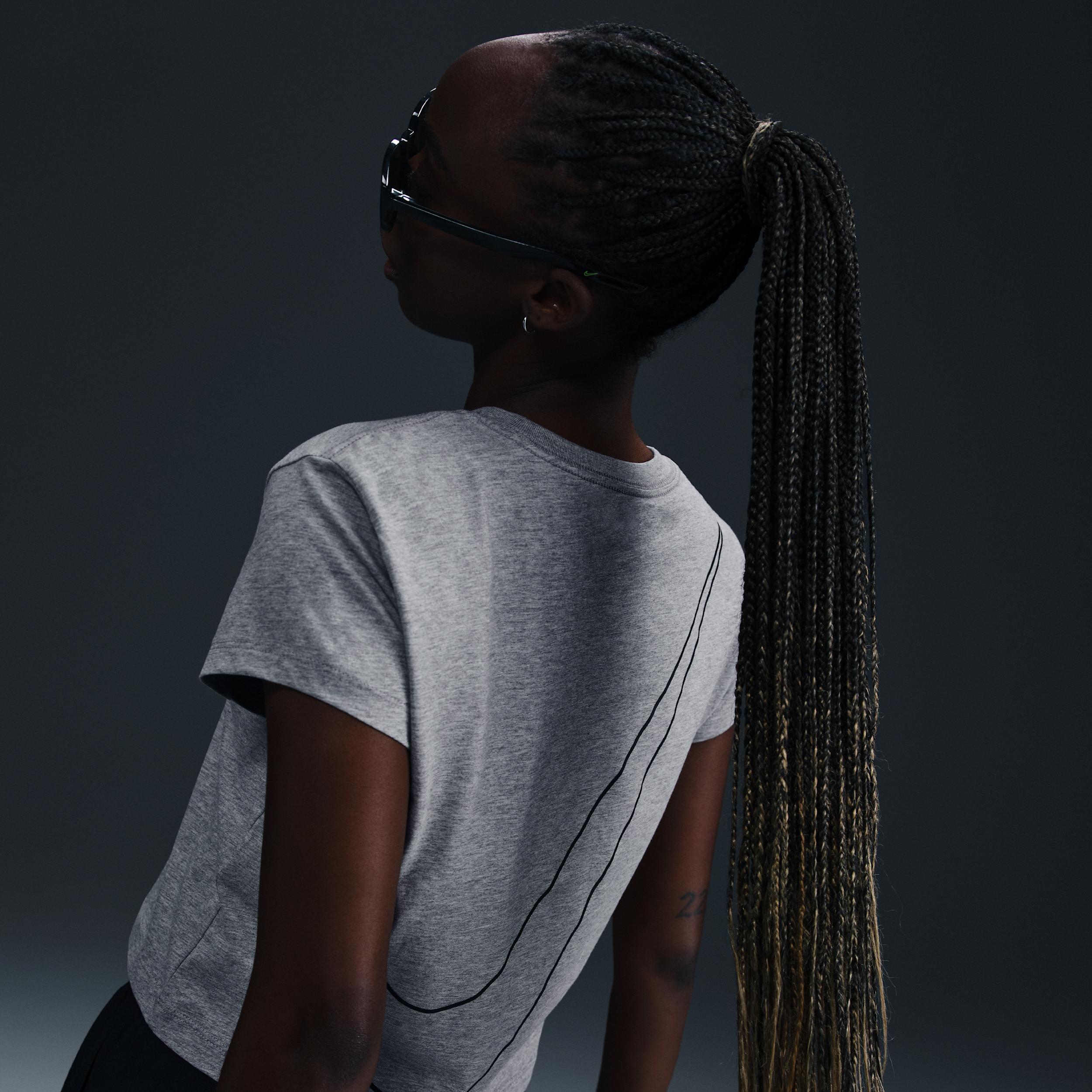 Womens Nike Sportswear Club Short-Sleeve Cropped Graphic T-Shirt | HF9456-063 Product Image