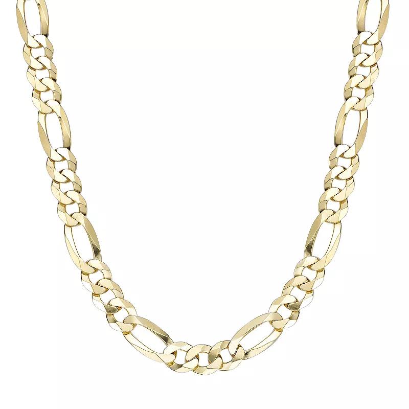 Men's LYNX 14k Gold Over Silver 10mm Flat Figaro Chain Necklace, Size: 20", Gold Tone Product Image