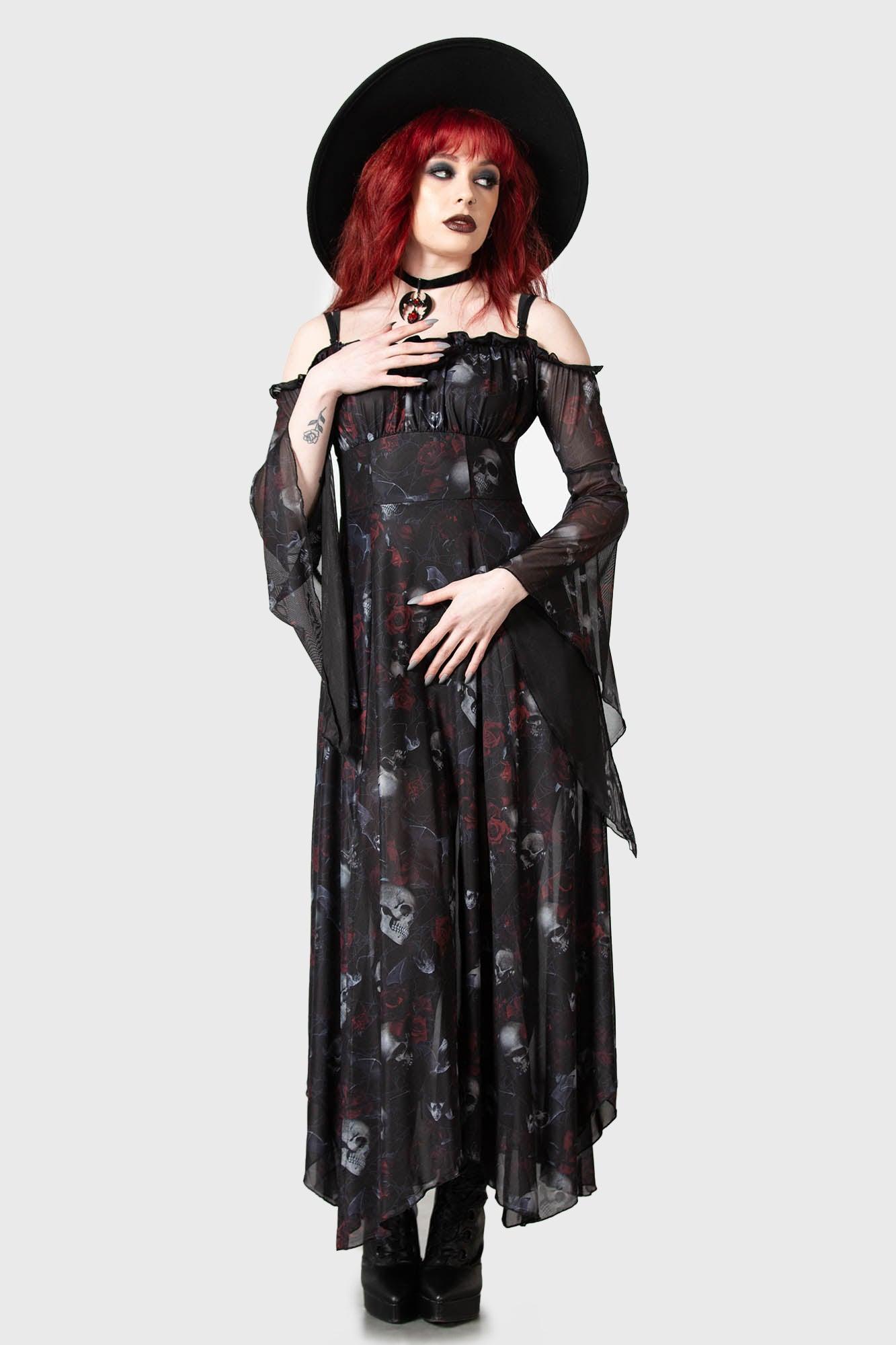 Mystic Meadow Mesh Maxi Dress Female Product Image