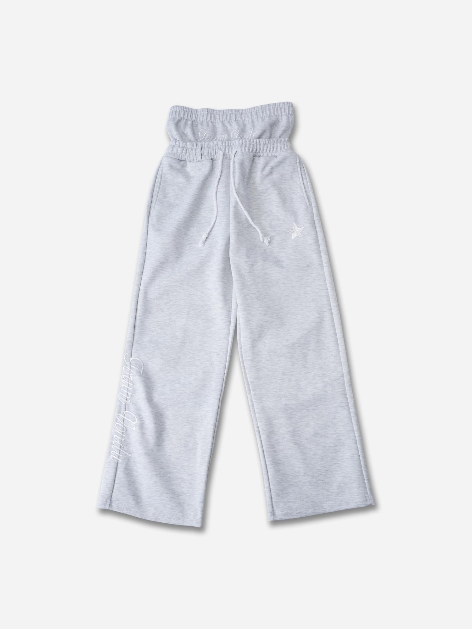 Hiphop Double Waistband Design With Star Embroidery Sweatpants Product Image