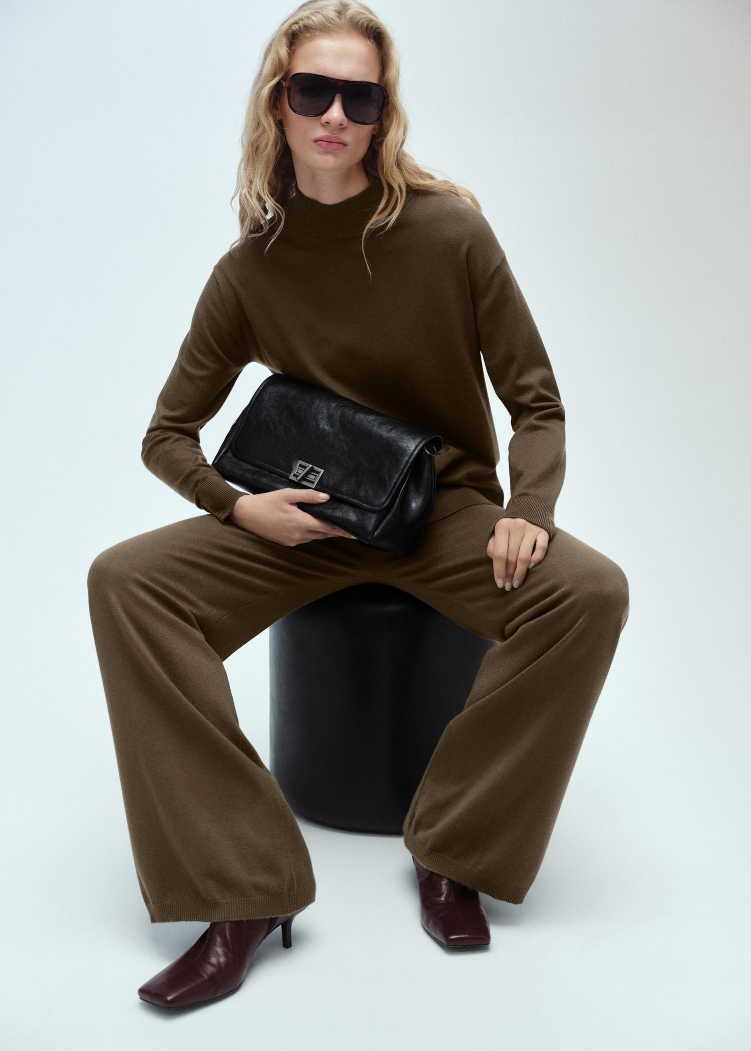 Perkins neck knitted sweater - Women | MANGO USA Product Image