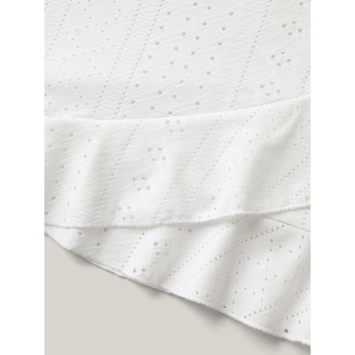 Plus Size Textured Knit Overlap Hem Tank Top Women Originalwhite Leisure Overlapping Round Neck Casual Tank Tops Camis BloomChic 14-16/1X Product Image