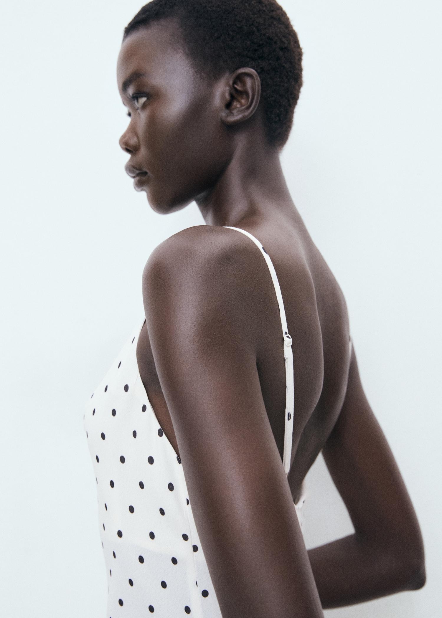 Long dress with draped neckline - Women | MANGO USA Product Image