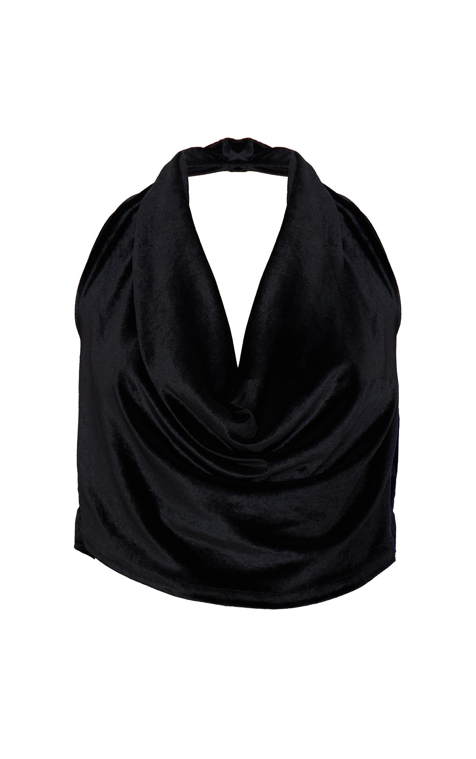 Black Velvet Halter Neck Top Product Image