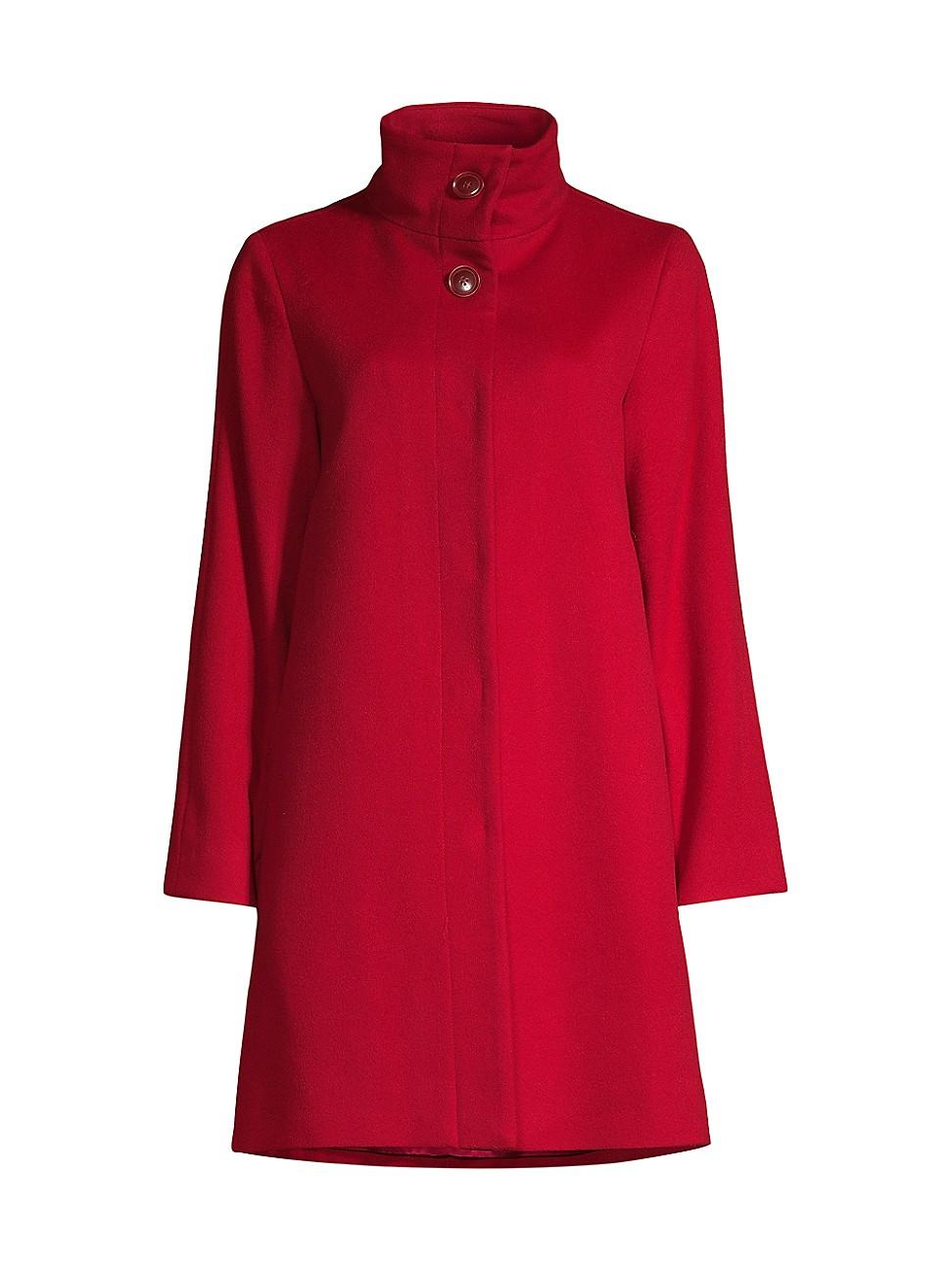 Womens Wool-Cashmere Stand Collar Coat Product Image