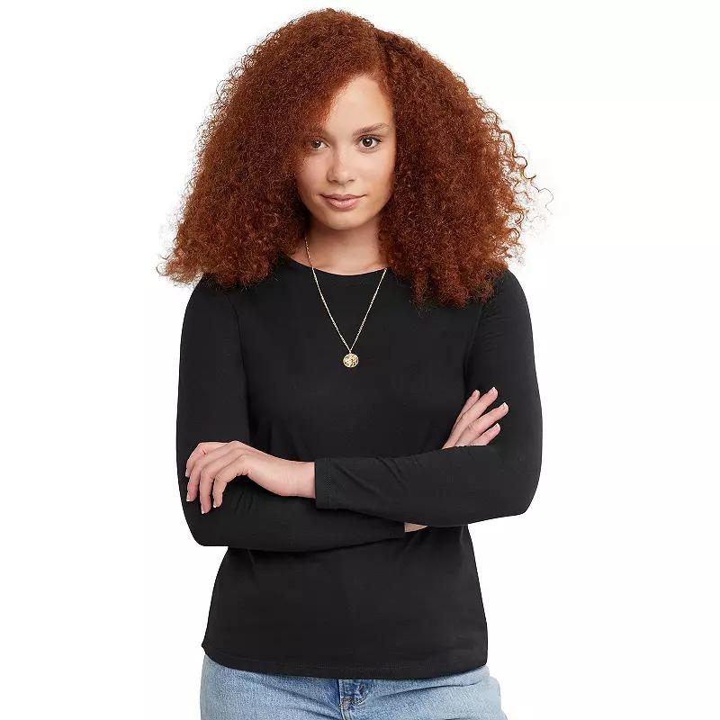 Women's Hanes® Originals Long Sleeve Crewneck Tee,  Product Image