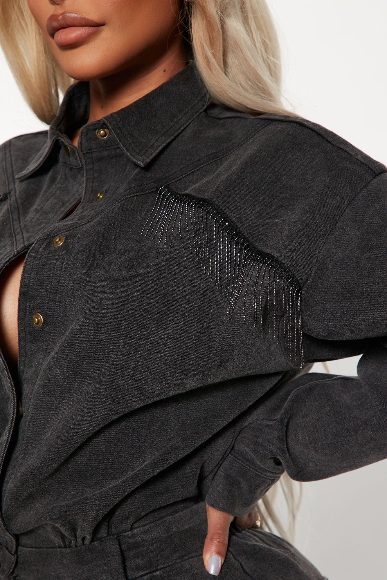 Olivia Denim Jumpsuit - Black Product Image