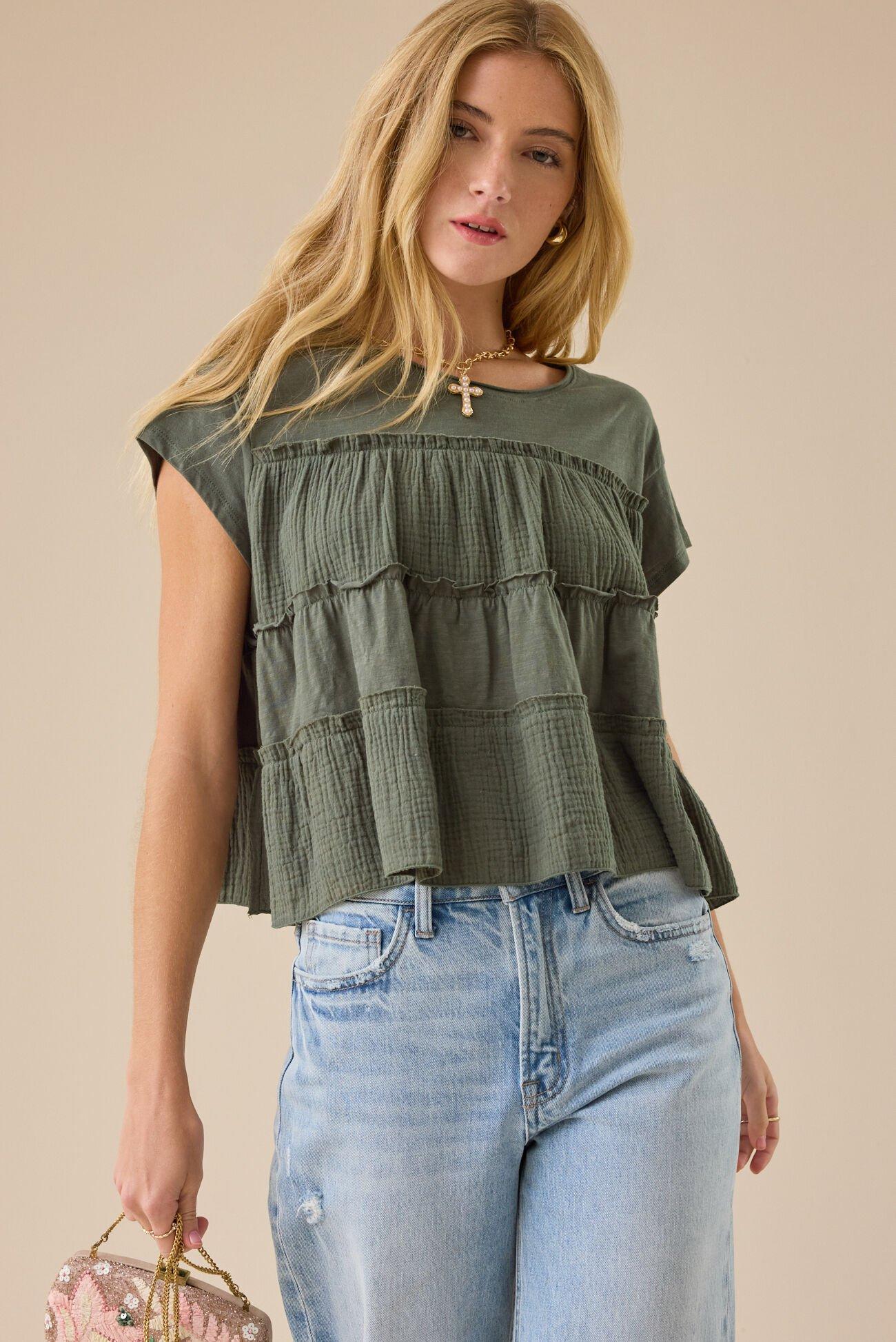 Rebecca Tiered Babydoll Top Product Image