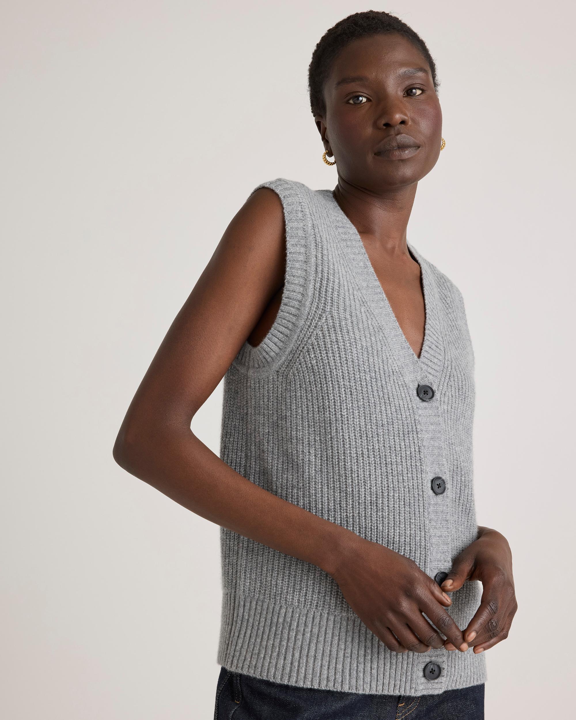 Quince | Women's Mongolian Cashmere Fisherman Sweater Vest Size XS Product Image