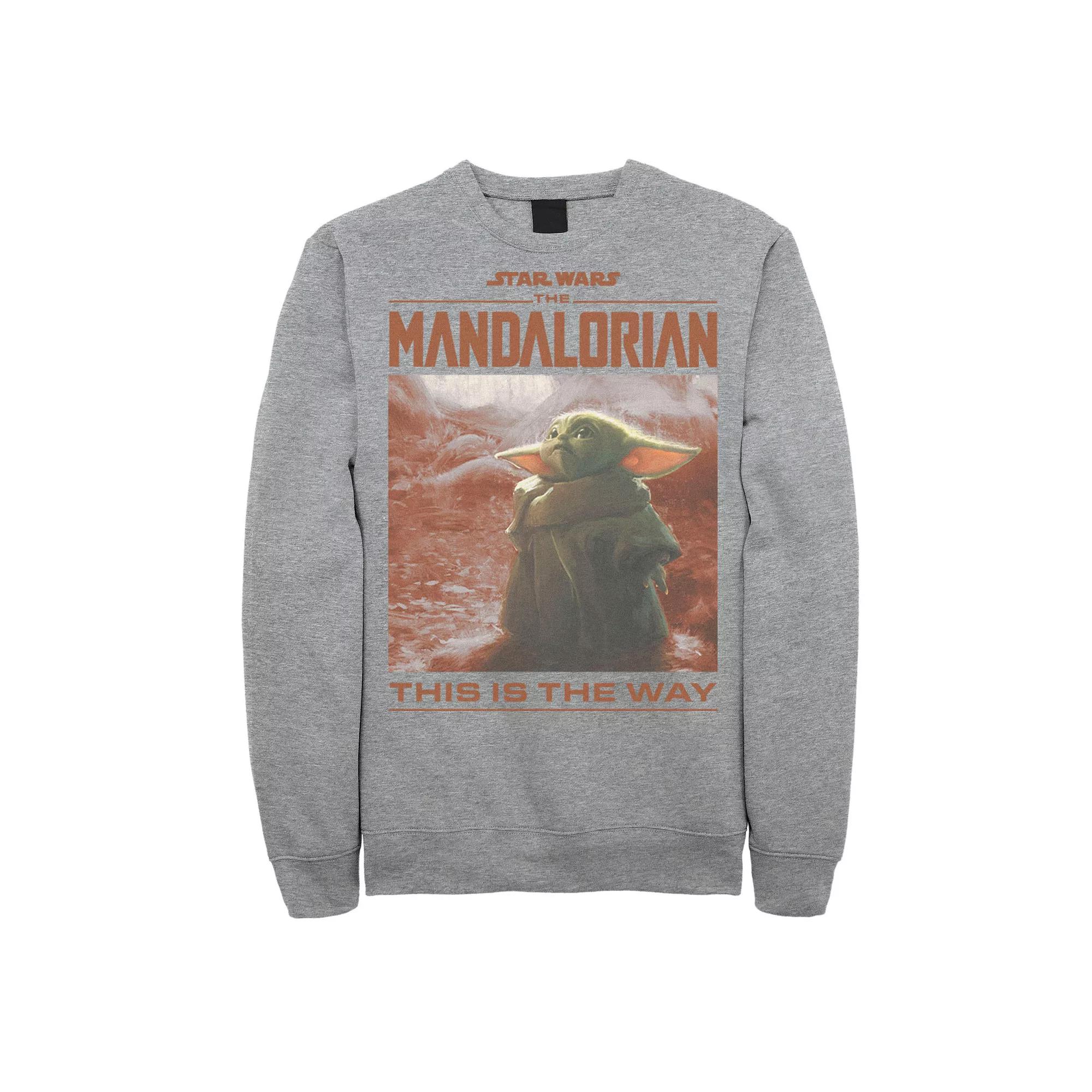 Big & Tall Star Wars: The Mandalorian The Child This Is The Way Poster Sweatshirt, Men's, Size: XXL Tall, Athletic Grey Product Image