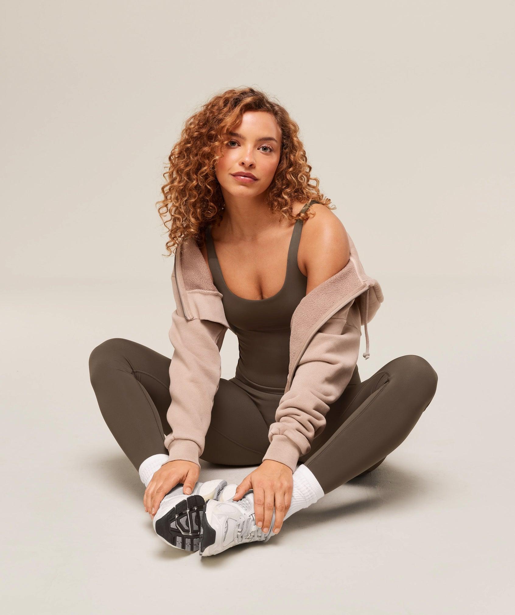 Gymshark Soft Sculpt Tank With Shelf - Walnut Brown Female Product Image