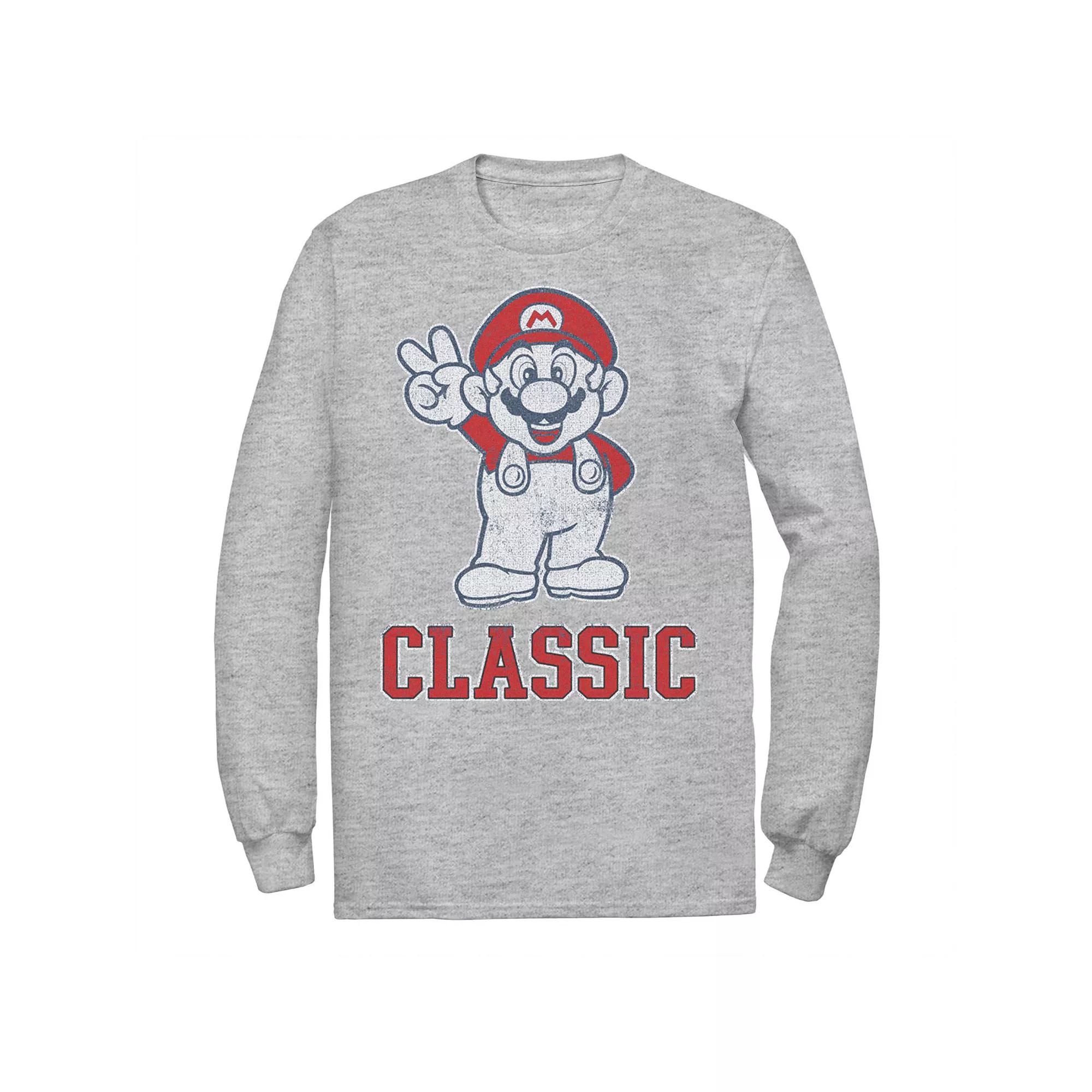 Men's Super Mario Bros Classic Draw Long Sleeve Tee,  Product Image