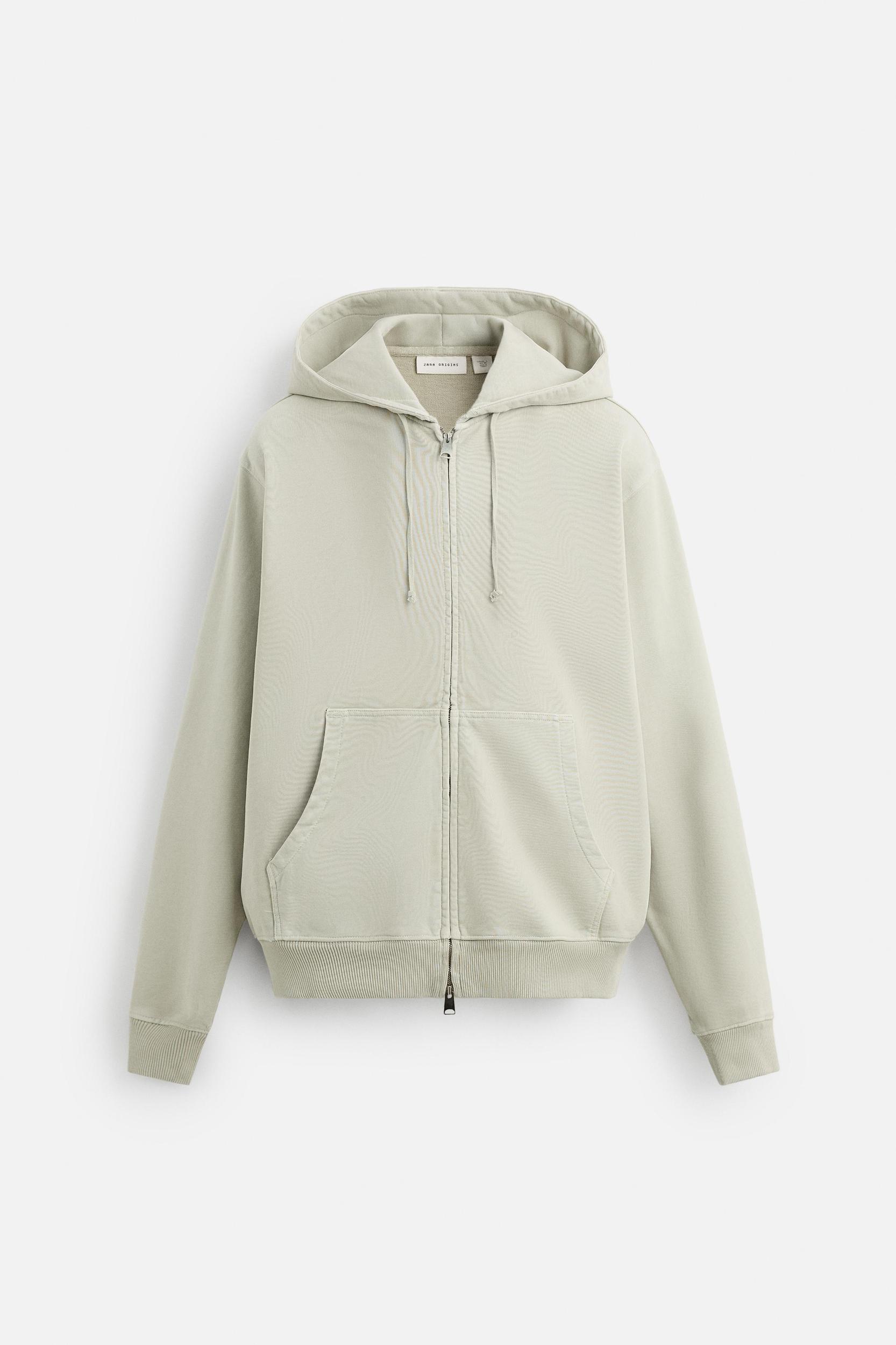 WASHED HOODED ZIP SWEATSHIRT Product Image