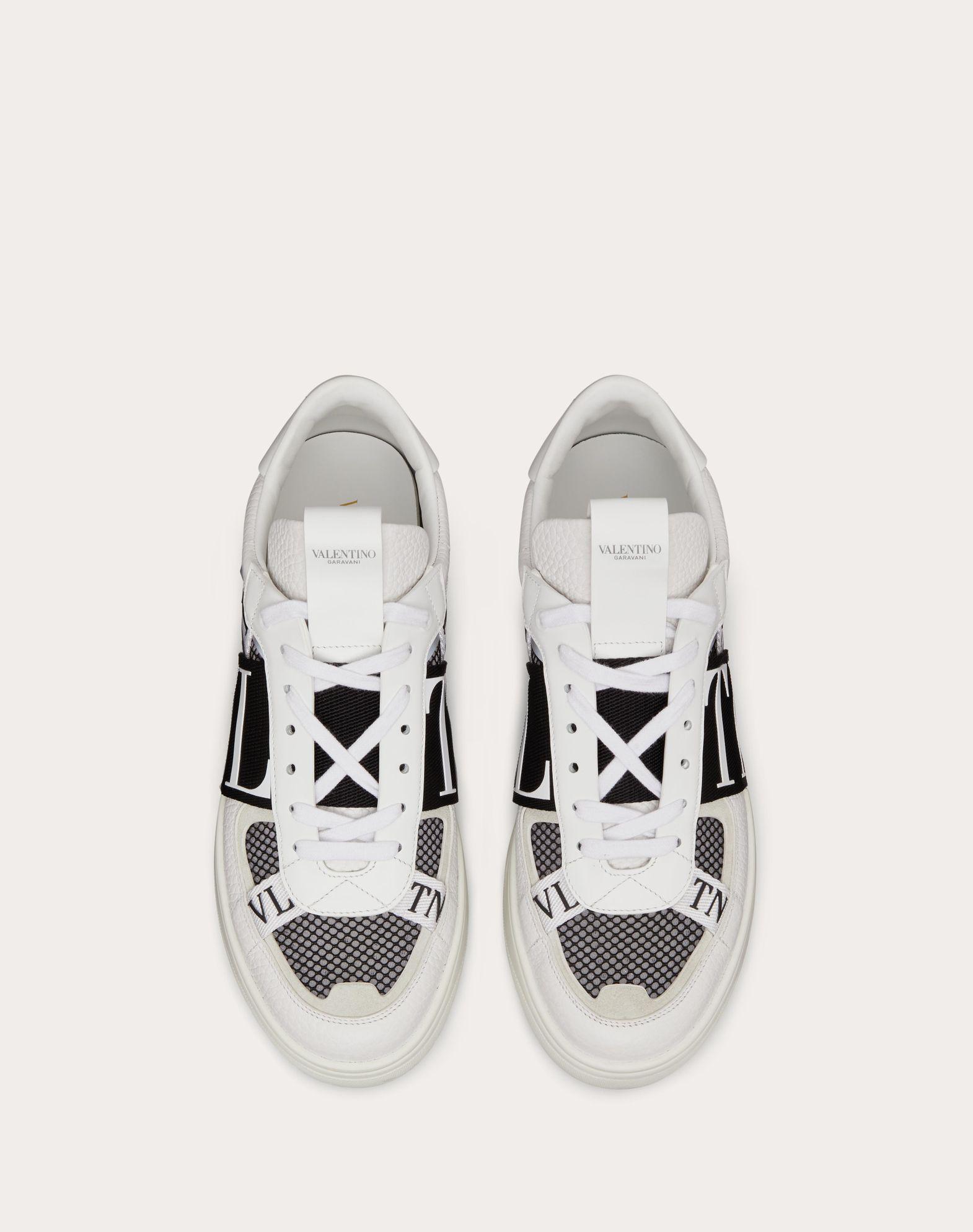 VL7N LOW-TOP SNEAKERS IN CALFSKIN AND MESH FABRIC WITH BANDS Product Image