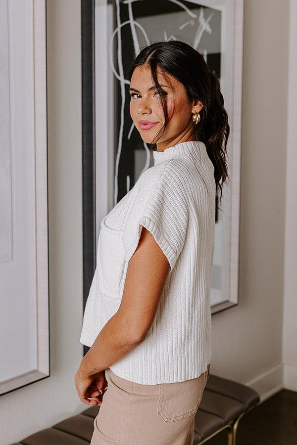 Chic Moment Knit Top in Ivory Product Image